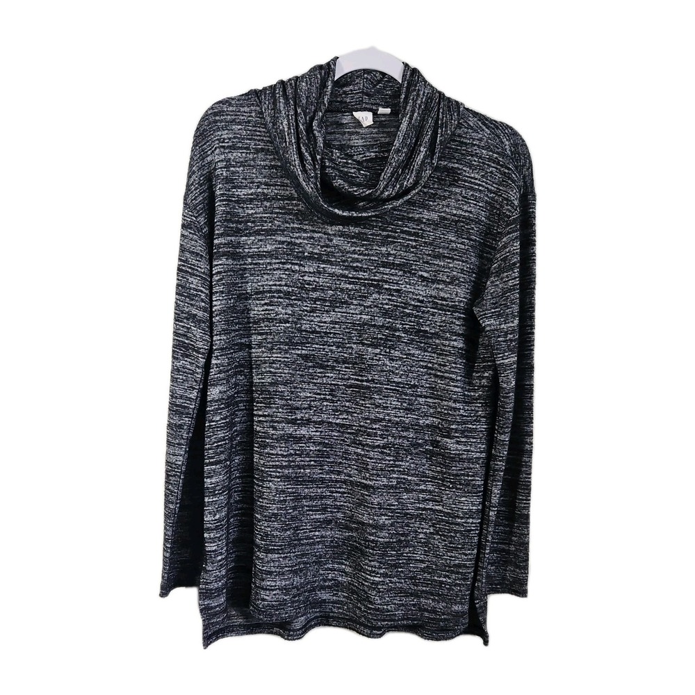GAP‎ long sleeve cowl neck shirt womens medium black and white marled